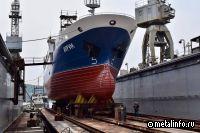 На Восточной верфи спустили на воду краболовное судно проекта 03141