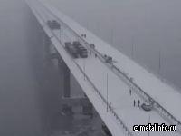 Мост через Волгу на М-12 «Восток» испытали 16 самосвалов массой 30 т каждый