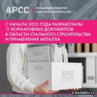С начала 2025 года разработаны 11 нормативных документов в области стального строительства и применения металла