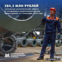 ММК в 1-м полугодии 2024 г. получил экономический эффект от рацпредложений в размере 284,2 млн руб.